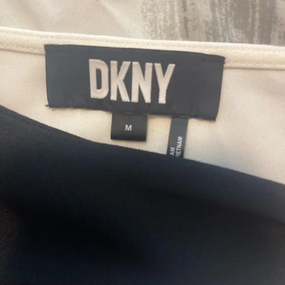 DKNY Asymmetrical Black and White Tank Top - Picture 2 of 2